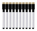 Kit 10 Canetas Preta Para Quadro Branco Com Apagador E Imã