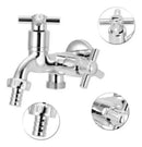 Torneira Maquina Tanque Cromada Duas Saidas Abs 1/4 De Volta Prateada