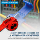 Conector Derivacao Guilhotina Emenda Cabos Fios 0,50 A 1,5mm cor Vermelho 100un