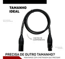 Cabo De Microfone Balanceado Xlr Macho Xlr Femea 1m Metro