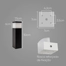 Poste Balizador 30cm Para Jardim Em Alumínio St1301 Cor da cúpula Preto