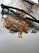 Kit 500 Elásticos Silicone Estojo Cor Colorido Cabelo Liguinha