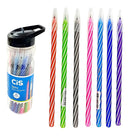 Caneta Esferográfica Cis Spiro Pote Com 24 Unidades Cor Da Tinta Sortidas Cor Do Exterior Diversas