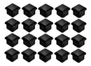 100 Tampas Plásticas Metalon 20x20 Preta Ponteira Interna Cor Preto
