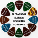 Kit 12 Palhetas Strinberg 0.71mm P/ Violão + Porta Palhetas