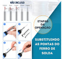 Kit Ferro De Solda 60W Estanho Com Fluxo De Solda Com Regulagem De Temperatura Profissional 127 Volts