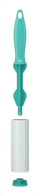 Rolo Adesivo Mini Rolinho Tira Pelos Flash Limp Com 2 Refíl Cor Cinza/Verde