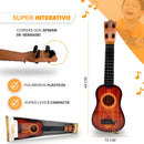 Mini Violao Infantil Brinquedo Ukulele Cordas Aço C/ Palheta Cor Marrom