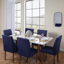 Kit Capa De Cadeira De Jantar Premium 4 Lugares Envio Rap Azul