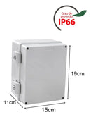 Caixa Standard Cinza Tampa Opaca Ip 68 Rohdina 190x150x110mm