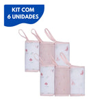 Toalhinha de boca bebe soft fralda kit 6 unidades 100% algodão Papi Enxoval Menina
