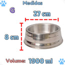 Kit 2 Comedouro Pesado De Alumínio Grande Cachorro 1900ml