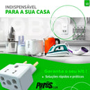 Kit 10 Adaptadores Tomada Universal Bob Esponja 10a/20a Pino Fino 3p Tipo T Ideal Para Casa, Escritório Ou Viagens