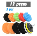 Kit Polimento Automotivo 3 Pol. 12pçs Boinas P/ Furadeira