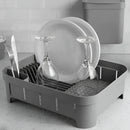 Escorredor De Louça Pratos Plástico Ou 44x30 Trium 12 Pratos Cor Cinza