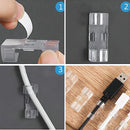 Kit 60 Clips Organizador Fixador De Fios Parede Adesivo Cabo Cor Transparente