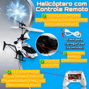 Helicóptero Com Controle Recarregável Brinquedo Presente Cor Branco Fun Game