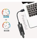 Cabo Adaptador Usb-c/type-c Para Rj45 Lan Ethernet 10/100/1000mbps Rede Externa Gigabit Cor: Preto - Marca: Smart Tools®