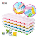 Kit 4 Forma De Gelo Fundo Silicone 14 Cubos Tampa Rígida Tche Amo
