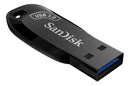 Pendrive Sandisk Ultra Shift 128gb 100mb/s Usb 3.0 Original Preto Liso