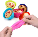 Kit 12 Formas Silicone Cupcake Muffins Forminhas Redonda 7cm Air Fry Forno Microondas Pogala