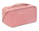 Necessaire Feminina Grande Maquiagem Cosméticos Bolsa Viagem Cor Rosa Desenho do tecido Liso Miran