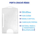Porta Crachá Rígido Vertical Transparente - 100 Unidades