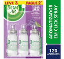 Bom Ar Click Spray Blister - Campos de lavanda - Kit - 3 - 36 mL (Inclui: É reposição)