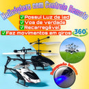 Helicóptero Com Controle Recarregável Brinquedo Presente Cor Branco Fun Game