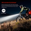 Kit Lanterna E Farol Bike Luz Ultra Led Prova D'agua Recarregavel Fluoreled