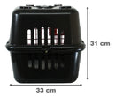 Caixa De Transporte Alça Coelho Cachorro Gato Preta/porta N2