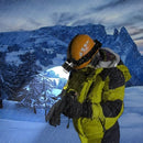 Lanterna de Cabeça EC-6230 3 LED Recarregável Profissional Cor Preta para Capacete Fluoreled