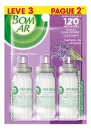 Bom Ar Click Spray Blister - Campos de lavanda - Kit - 3 - 36 mL (Inclui: É reposição)