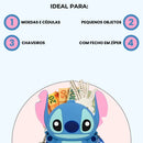 Mini Bolsinha Porta Treco Moedas Lilo Stitch Silicone Cor Azul Desenho Do Tecido Coelho