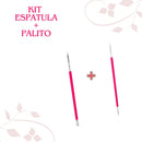 Palito Inox Cutelaria Isis + Espatula Bastão C/ Silicone