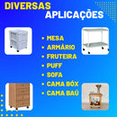 Jogo Pé Cama Box Baú Queen Ou King 12 Pcs 6 Cm Pu Fixo