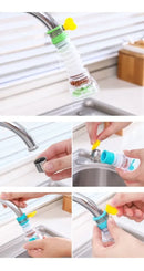 Bico Torneira Arejador Giratório 360° Prolongador Flexivel Azul-celeste Silicone + Plástico