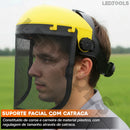 Protetor Facial Com Tela De Aço Para Roçadeiras Motosserras