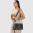 Bolsa Feminina Transversal E Bolsa pequena com Carteira feminina Preta kit completo