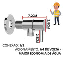 Registro Torneira Abs Cromado 1/2 Parede 1 Fosco Aço inox