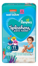 Fralda Para Nadar Pampers Splashers Baby Shark Tamanho G 11 Unidades