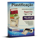 Plástico Para Plastificação Pouch Film Mares A4 220x307 125 Micras 100 Un.