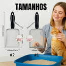 Pá Higiênica Para Areia De Gato Aço Inox Lavável, Resistente E Ergonômica Malha Fina 2.0mm - Namave