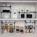 Organizadores Para Armário de Cozinha Prateleiras 7 Pçs Cor Preto Metaltru