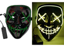 Mascara Led Neon Halloween Terror Cosplay Balada Carnaval Cor Verde