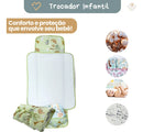 Trocador De Fralda Impermeável Dobrável Lindas Estampas Safari Verde