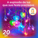 Kit Colar Pisca Luminoso 20un Led Colorido Festa Sortidos Bahrein