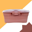 Maleta De Manicure Utensílio Costur Rosa Reforçada E Grande