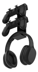 Suporte De Parede Para 2 Controles E Headset Xbox Ps4 Ps3 Cor Preto Peko