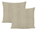 Kit 2 Capas De Almofada Decorativa Tricô 45x45 Sofá  Cáqui